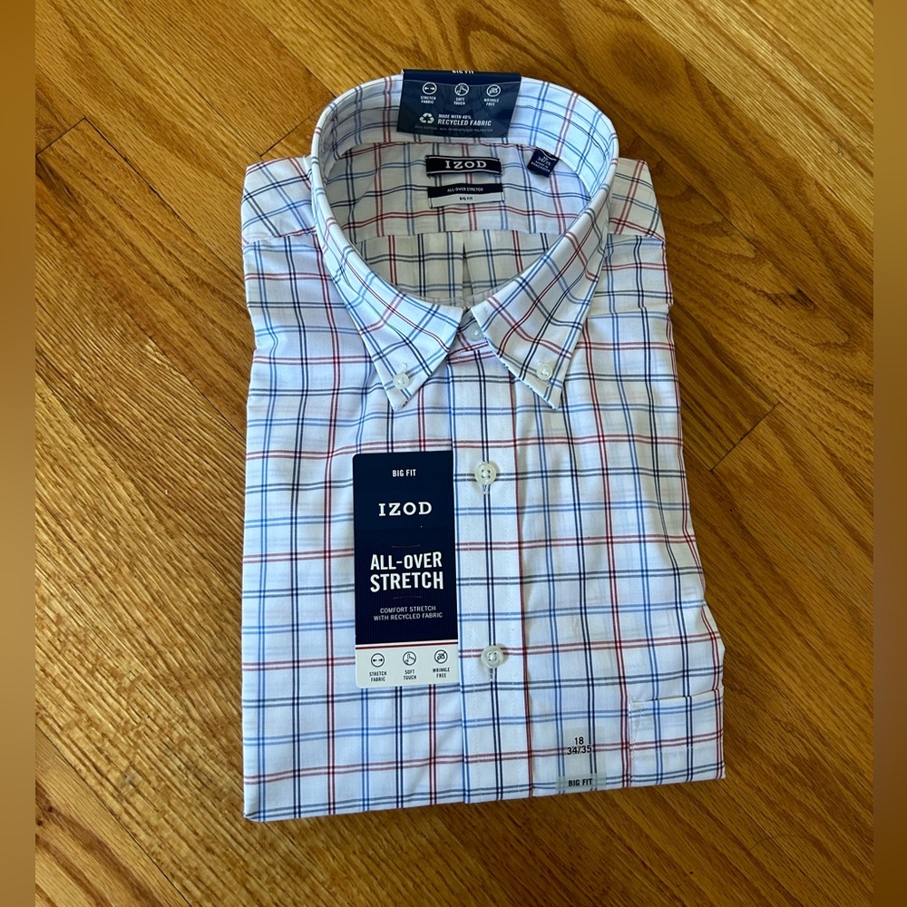 NWT Izod dress shirt size 18 34/35
